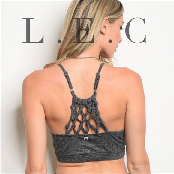 LEC Gray Back Weave Sports Bra - Picture 4 of 5